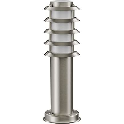 ledscom.de Luz de camino/luz de bolardo PORU para exteriores, IP44, rejilla, 39 cm, acero inoxidable, 1x E27 máx. 40W ledscom.de Luz de camino/luz de bolardo PORU para exteriores, IP44, rejilla, 39 cm, acero inoxidable, 1x E27 máx. 40W