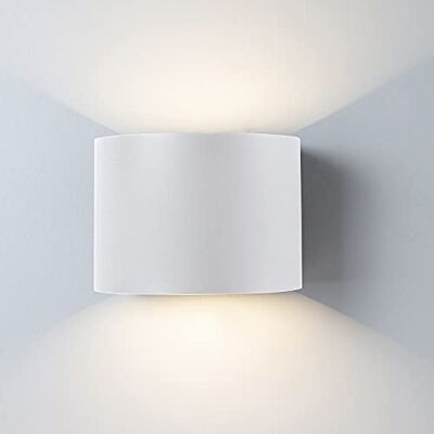 LUSSIOL Aplique de Pared para Interior y Exterior Dozy, Blanco LUSSIOL Aplique de Pared para Interior y Exterior Dozy, Blanco