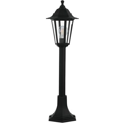 Eglo Lámpara de pie exterior Duanera, 1 foco, lámpara de exterior vintage, retro, lámpara de pie de plástico en negro y cristal transparente, lámpara exterior con casquillo E27, IP44 Eglo Lámpara de pie exterior Duanera, 1 foco, lámpara de exterior vintage, retro, lámpara de pie de plástico en negro y cristal transparente, lámpara exterior con casquillo E27, IP44