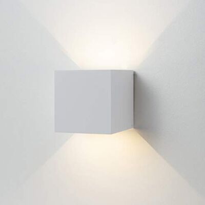 LUSSIOL Aplique de pared interior y exterior (3 W, metal), color blanco LUSSIOL Aplique de pared interior y exterior (3 W, metal), color blanco