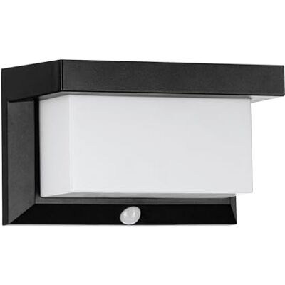 Eglo Utrera Lámpara de pared led para exteriores, lámpara solar para uso exterior con sensor de movimiento y temporizador, plástico negro y blanco, iluminación exterior IP44 Eglo Utrera Lámpara de pared led para exteriores, lámpara solar para uso exterior con sensor de movimiento y temporizador, plástico negro y blanco, iluminación exterior IP44