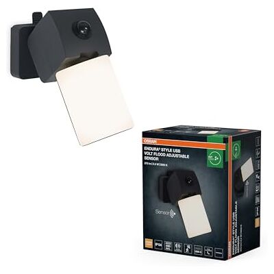 OSRAM ENDURA STYLE USB Volt Proyector a pilas, 2,5 W, 275 lm, 3000 K, sensor PIR, IP54, cabeza ajustable, gris oscuro OSRAM ENDURA STYLE USB Volt Proyector a pilas, 2,5 W, 275 lm, 3000 K, sensor PIR, IP54, cabeza ajustable, gris oscuro