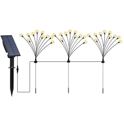 Lumisky LYRA FAMILY X3 H70cm Lote de 9 antorchas solares con panel solar LED LED blanco cálido Lumisky LYRA FAMILY X3 H70cm Lote de 9 antorchas solares con panel solar LED LED blanco cálido