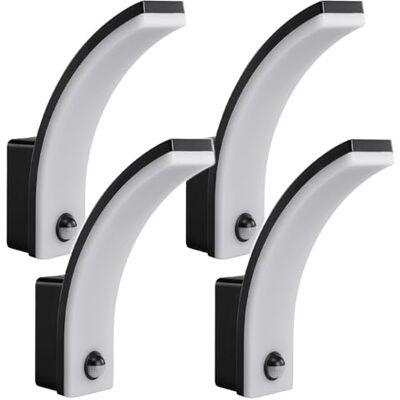 Maclean Aplique LED con Sensor de Movimiento y Crepuscular, Iluminación de Pared para Interior y Exterior, Lámpara 20W, IP65 Resistente al Agua, 2000lm, Blanco Neutro 4000K (Negro x4) Maclean Aplique LED con Sensor de Movimiento y Crepuscular, Iluminación de Pared para Interior y Exterior, Lámpara 20W, IP65 Resistente al Agua, 2000lm, Blanco Neutro 4000K (Negro x4)
