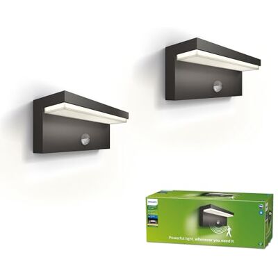 Philips LED Bustan IR aplique antracita 2x4,5W Lámpara de Pared Philips LED Bustan IR aplique antracita 2x4,5W Lámpara de Pared