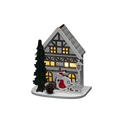 Konstsmide Luces de Navidad LED de Madera, Funciona con Pilas o USB, Madera, Color Blanco Konstsmide Luces de Navidad LED de Madera, Funciona con Pilas o USB, Madera, Color Blanco