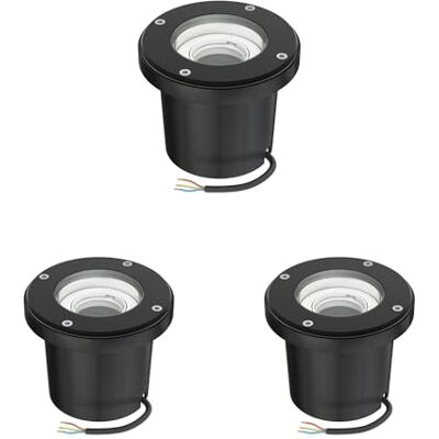 ledscom.de 3x lámpara empotrada en el suelo BOFU para exteriores, IP67, orientable, negra, redonda, 150mm Ø, 1x GU10 máx. 15W ledscom.de 3x lámpara empotrada en el suelo BOFU para exteriores, IP67, orientable, negra, redonda, 150mm Ø, 1x GU10 máx. 15W