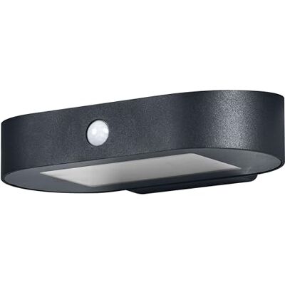 OSRAM Aplique solar pequeño ovalado ENDURA Style, luz blanca cálida (3000K), sensor integrado, utilizable sin alimentación, larga duración: 30 veces 60 segundos en modo PIR, protección IP44, negro OSRAM Aplique solar pequeño ovalado ENDURA Style, luz blanca cálida (3000K), sensor integrado, utilizable sin alimentación, larga duración: 30 veces 60 segundos en modo PIR, protección IP44, negro