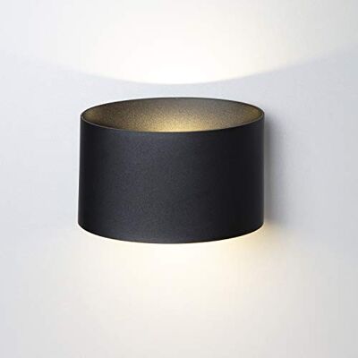 LUSSIOL Aplique de pared para interior y exterior Tizzy, metal, 5 W, color negro LUSSIOL Aplique de pared para interior y exterior Tizzy, metal, 5 W, color negro