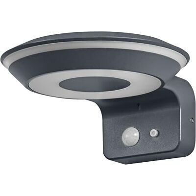 OSRAM Aplique solar ENDURA Style Glow, dos anillos de luz controlables por separado, luz blanca cálida (3000K), sensor integrado, utilizable sin alimentación, protección IP44, gris oscuro OSRAM Aplique solar ENDURA Style Glow, dos anillos de luz controlables por separado, luz blanca cálida (3000K), sensor integrado, utilizable sin alimentación, protección IP44, gris oscuro