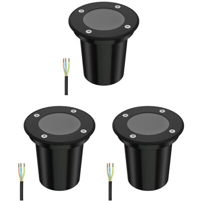 ledscom.de 3x lámpara empotrada en el suelo BOLI para exteriores, IP67, negra, redonda, 108mm Ø, 1x GU10 máx. 15W, esmerilado ledscom.de 3x lámpara empotrada en el suelo BOLI para exteriores, IP67, negra, redonda, 108mm Ø, 1x GU10 máx. 15W, esmerilado