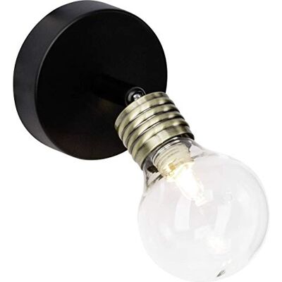 Brilliant Bulb Foco de pared (latón envejecido), color negro Brilliant Bulb Foco de pared (latón envejecido), color negro