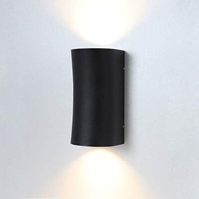 LUSSIOL Aplique de pared interior y exterior Ruby, metal, 35 W, color negro LUSSIOL Aplique de pared interior y exterior Ruby, metal, 35 W, color negro
