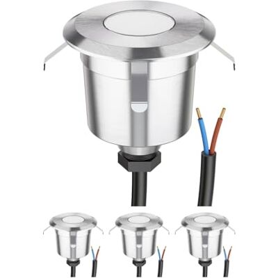 ledscom.de 4x Lámpara LED empotrada en el suelo AGENA para exteriores, IP65, acero inoxidable, redonda, 60mm Ø, blanco cálido ledscom.de 4x Lámpara LED empotrada en el suelo AGENA para exteriores, IP65, acero inoxidable, redonda, 60mm Ø, blanco cálido