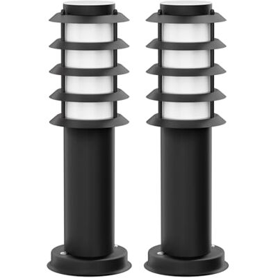 ledscom.de 2 farolas de camino/balizas PORU para exterior, IP44, rejilla, 39 cm, negro, 1 casquillo E27 de máx. 40 W ledscom.de 2 farolas de camino/balizas PORU para exterior, IP44, rejilla, 39 cm, negro, 1 casquillo E27 de máx. 40 W