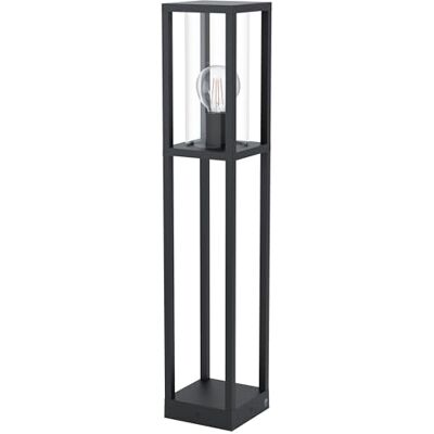 Eglo Cascinetta, 1 lámpara de pie para exteriores, vintage, retro, lámpara de pie de aluminio fundido en negro y cristal transparente, lámpara exterior con casquillo E27, IP44 Eglo Cascinetta, 1 lámpara de pie para exteriores, vintage, retro, lámpara de pie de aluminio fundido en negro y cristal transparente, lámpara exterior con casquillo E27, IP44