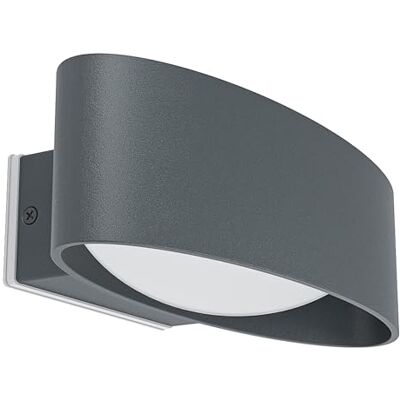 Eglo Lámpara LED de pared para exterior Chinoa, 1 foco exterior moderno, lámpara de pared LED de aluminio y acero en antracita y plástico transparente, lámpara exterior LED de luz blanca cálida, IP44 Eglo Lámpara LED de pared para exterior Chinoa, 1 foco exterior moderno, lámpara de pared LED de aluminio y acero en antracita y plástico transparente, lámpara exterior LED de luz blanca cálida, IP44