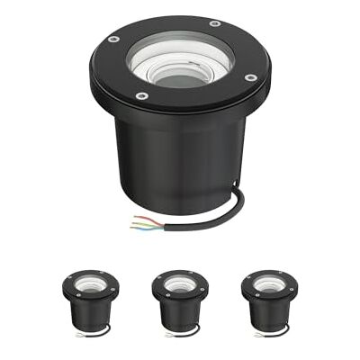 ledscom.de 4x lámpara empotrada en el suelo BOFU para exteriores, IP67, orientable, negra, redonda, 150mm Ø, 1x GU10 máx. 15W ledscom.de 4x lámpara empotrada en el suelo BOFU para exteriores, IP67, orientable, negra, redonda, 150mm Ø, 1x GU10 máx. 15W