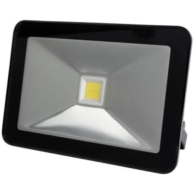Perel LED Floodlight, 50 W, 5400 LM, 4000 ° K, blanco neutro, para interiores y exteriores, soporte de montaje ajustable, aluminio, negro Perel LED Floodlight, 50 W, 5400 LM, 4000 ° K, blanco neutro, para interiores y exteriores, soporte de montaje ajustable, aluminio, negro