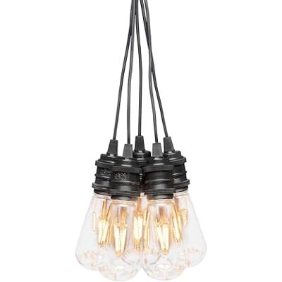 Konstsmide Juego básico de luces led para jardín (10 bombillas, 24 V, IP44, cable negro) Konstsmide Juego básico de luces led para jardín (10 bombillas, 24 V, IP44, cable negro)