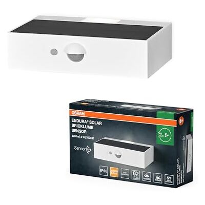 OSRAM ENDURA STYLE BRICKLUME sensor, luz solar, 3W, 300lm, blanco, iluminación indirecta, detector de movimiento, sensor de luz diurna, clase de protección IP65, temperatura de color 3.000K OSRAM ENDURA STYLE BRICKLUME sensor, luz solar, 3W, 300lm, blanco, iluminación indirecta, detector de movimiento, sensor de luz diurna, clase de protección IP65, temperatura de color 3.000K