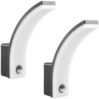 Maclean Aplique LED con Sensor de Movimiento y Crepuscular, Iluminación de Pared para Interior y Exterior, Lámpara 20W, IP65 Resistente al Agua, 2000lm, Blanco Neutro 4000K (Gris x2) Maclean Aplique LED con Sensor de Movimiento y Crepuscular, Iluminación de Pared para Interior y Exterior, Lámpara 20W, IP65 Resistente al Agua, 2000lm, Blanco Neutro 4000K (Gris x2)