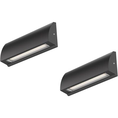 ledscom.de 2x Aplique LED/Luz de escalera SEGIN para exteriores, IP54, plano, downlight, negro mate, angular, 6,3 W, 630lm, blanco frío ledscom.de 2x Aplique LED/Luz de escalera SEGIN para exteriores, IP54, plano, downlight, negro mate, angular, 6,3 W, 630lm, blanco frío