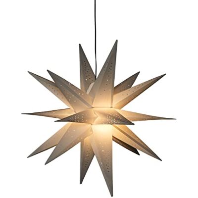 Konstsmide Estrella de plástico 3D gris, incluye cable de conexión y regulador de intensidad, 1 diodo blanco cálido, 12 V, exterior (IP44), 3,6 W, cable negro Konstsmide Estrella de plástico 3D gris, incluye cable de conexión y regulador de intensidad, 1 diodo blanco cálido, 12 V, exterior (IP44), 3,6 W, cable negro