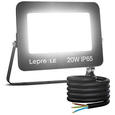 Lepro Proyector LED Exterior de 20 W, 1700 Lúmenes, Blanco Frío 5000K Lepro Proyector LED Exterior de 20 W, 1700 Lúmenes, Blanco Frío 5000K