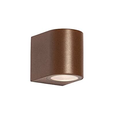Qazqa Aplique de exterior moderno ovalado de plástico marrón óxido Baleno Ovalada Adecuado para LED Max. 1 x 5 Watt Qazqa Aplique de exterior moderno ovalado de plástico marrón óxido Baleno Ovalada Adecuado para LED Max. 1 x 5 Watt