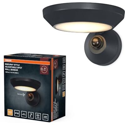 OSRAM Lámpara de pared exterior Gris oscuro, IP65, sensor de luz OSRAM Lámpara de pared exterior Gris oscuro, IP65, sensor de luz