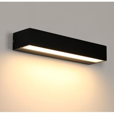 Riserva Apliques de Pared Exterior 16W, IP65 Impermeable Lámpara de Pared LED Moderna, 3000K Blanco cálido, Negro Riserva Apliques de Pared Exterior 16W, IP65 Impermeable Lámpara de Pared LED Moderna, 3000K Blanco cálido, Negro
