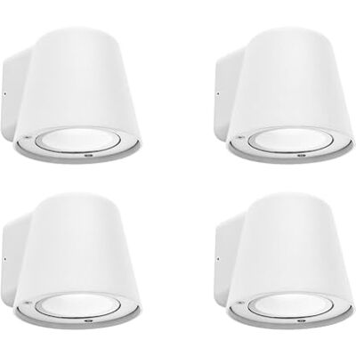 FORLIGHT Cone 4 Apliques de Pared Exterior de 1 Foco GU10 con IP44 de Color Blanco FORLIGHT Cone 4 Apliques de Pared Exterior de 1 Foco GU10 con IP44 de Color Blanco