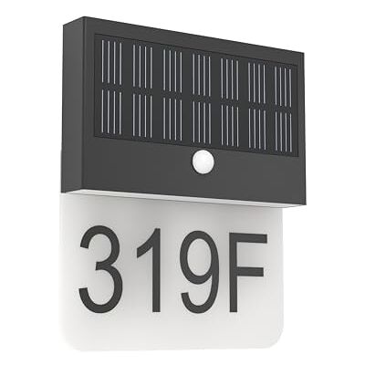 Eglo Lámpara solar de pared Conettimara, 700 lúmenes, artefacto exterior con número de casa, LED de plástico negro y blanco, luz neutra, IP44 Eglo Lámpara solar de pared Conettimara, 700 lúmenes, artefacto exterior con número de casa, LED de plástico negro y blanco, luz neutra, IP44