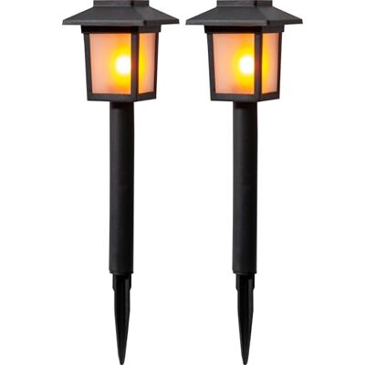 Eglo Set de 2 lámparas solares de jardín Z_Solar, faroles con estaca, lámparas solares para exterior, lámparas negras para jardín, luz cálida Eglo Set de 2 lámparas solares de jardín Z_Solar, faroles con estaca, lámparas solares para exterior, lámparas negras para jardín, luz cálida
