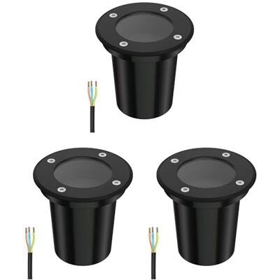 ledscom.de 3x lámpara empotrada en el suelo BOLI para exteriores, IP67, negra, redonda, 108mm Ø, 1x GU10 máx. 15W ledscom.de 3x lámpara empotrada en el suelo BOLI para exteriores, IP67, negra, redonda, 108mm Ø, 1x GU10 máx. 15W