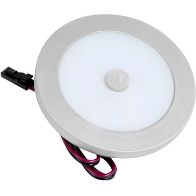 Gefom Lote de 3 focos LED de aluminio con sensor de movimiento, 2,9 W, 156 lúmenes, 68 x 7 mm de grosor Gefom Lote de 3 focos LED de aluminio con sensor de movimiento, 2,9 W, 156 lúmenes, 68 x 7 mm de grosor