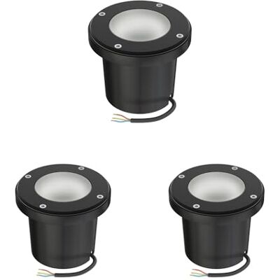 ledscom.de 3x lámpara empotrada en el suelo BOFU para exteriores, IP67, orientable, negra, redonda, 150mm Ø, 1x GU10 máx. 15W, cristal esmerilado ledscom.de 3x lámpara empotrada en el suelo BOFU para exteriores, IP67, orientable, negra, redonda, 150mm Ø, 1x GU10 máx. 15W, cristal esmerilado