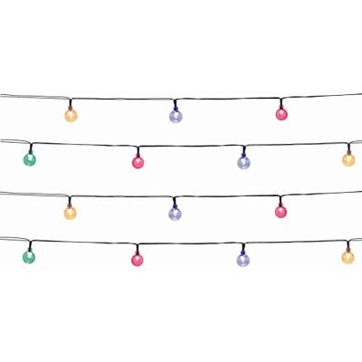 Lumisky Lote de 2 guirnaldas de luces solares de 20 globos brillantes LED multicolor FESTY COLOR 5,80 m Lumisky Lote de 2 guirnaldas de luces solares de 20 globos brillantes LED multicolor FESTY COLOR 5,80 m