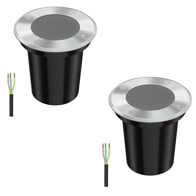 ledscom.de 2x Lámpara empotrada en el suelo BOLI para exteriores, IP67, acero inoxidable, redonda, 108mm Ø, 1x GU10 máx. 15W, esmerilado ledscom.de 2x Lámpara empotrada en el suelo BOLI para exteriores, IP67, acero inoxidable, redonda, 108mm Ø, 1x GU10 máx. 15W, esmerilado