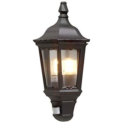 Konstsmide Firenze Lámpara de pared para exteriores (1 lámpara de pared E27 Max de 100 W, cristal transparente, aluminio, IP43, color negro mate, ) Konstsmide Firenze Lámpara de pared para exteriores (1 lámpara de pared E27 Max de 100 W, cristal transparente, aluminio, IP43, color negro mate, )