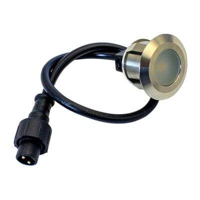 BOLD Juego de 2 lámparas LED empotrables en el suelo de acero inoxidable para sistema de 24 V (incluye cable de PVC de 15 cm, IP67, 3000 K, regulable con controlador ) BOLD Juego de 2 lámparas LED empotrables en el suelo de acero inoxidable para sistema de 24 V (incluye cable de PVC de 15 cm, IP67, 3000 K, regulable con controlador )