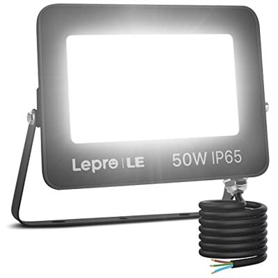 Lepro Proyector LED Exterior 50W 4250 lúmen, Luces LED Exterior Blanco Frío 5000K, Ángulo de Haz 110°, Luz de Seguridad Impermeable IP65, para Jardín, Patio, Hotel, Parque, Garaje Lepro Proyector LED Exterior 50W 4250 lúmen, Luces LED Exterior Blanco Frío 5000K, Ángulo de Haz 110°, Luz de Seguridad Impermeable IP65, para Jardín, Patio, Hotel, Parque, Garaje