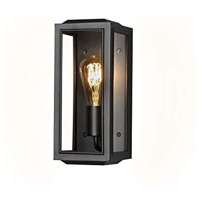 Konstsmide Lámpara de pared Carpi acero/cristal transparente E27 negro 12 x 12 x 28 cm Konstsmide Lámpara de pared Carpi acero/cristal transparente E27 negro 12 x 12 x 28 cm