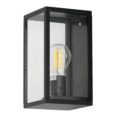 FORLIGHT PRISTOL Aplique de Pared para Exterior IP44 de Diseño Clásico. Iluminación de Terraza o Jardín para Bombilla Led E27. Aplique Rectangular de Aluminio y Cristal. Color Negro FORLIGHT PRISTOL Aplique de Pared para Exterior IP44 de Diseño Clásico. Iluminación de Terraza o Jardín para Bombilla Led E27. Aplique Rectangular de Aluminio y Cristal. Color Negro