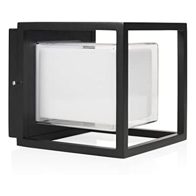 Smartwares Aplique de exterior de diseño cúbico 10 W 800 lm Luz blanca cálida Marco negro Smartwares Aplique de exterior de diseño cúbico 10 W 800 lm Luz blanca cálida Marco negro
