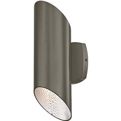 Westinghouse 63488 Lámpara de pared para exteriores con LED regulable, acabado en grafito pulido Westinghouse 63488 Lámpara de pared para exteriores con LED regulable, acabado en grafito pulido