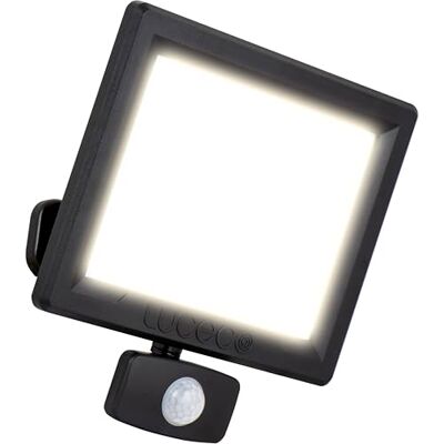 Luceco Essence Foco multiposición (50 W, 5250 lm, 4000 K, IP65, PIR Dask or Dawn), color negro Luceco Essence Foco multiposición (50 W, 5250 lm, 4000 K, IP65, PIR Dask or Dawn), color negro