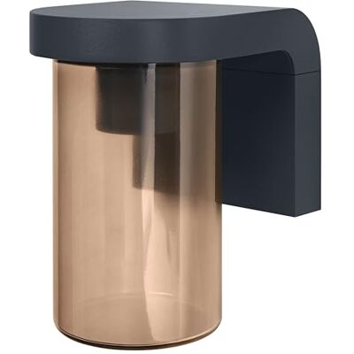 OSRAM Aplique de exterior E27 Ámbar, aplique vintage con carcasa de aluminio en color gris oscuro, protección IP44, antigolpes IK03, para terraza y balcón OSRAM Aplique de exterior E27 Ámbar, aplique vintage con carcasa de aluminio en color gris oscuro, protección IP44, antigolpes IK03, para terraza y balcón