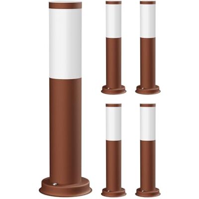 ledscom.de 5 farolas de camino/balizas PORU para exterior, IP44, 39 cm, marrón, 1 casquillo E27 de máx. 40 W ledscom.de 5 farolas de camino/balizas PORU para exterior, IP44, 39 cm, marrón, 1 casquillo E27 de máx. 40 W